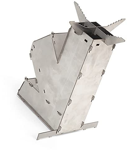 Raketenofen Haltbarer Tragbarer Abnehmbarer Holzofen für Camping Im Freien aus Edelstahl Im Freien