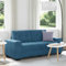 SKM Zweisitzer-Sofa Blau 140 cm Samt,Möbel,Sofas,Blau,25.9KG,4105131