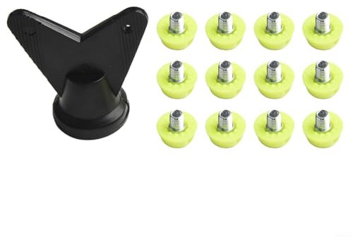 Paquete de repuesto de tacos de fútbol para botas de fútbol, tacos de entrenamiento profesionales, diseño antideslizante con llave de instalación, 7 mm, 10 mm, tamaño mixto (verde 7 mm + 10 mm)
