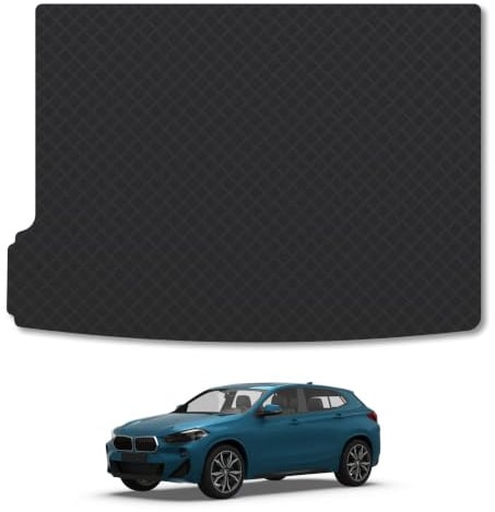 Compatible with Boot Mat for BMW X2 (2018-2023) 3mm Rubber | Tailored Fit Durable Boot Liner Full Coverage Protection Waterproof Accessories Easy Clean Anti Slip Made in the UK