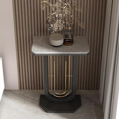 Table console moderne noire avec cadre en métal pour salon, couloir, entrée et entrée 50 cm