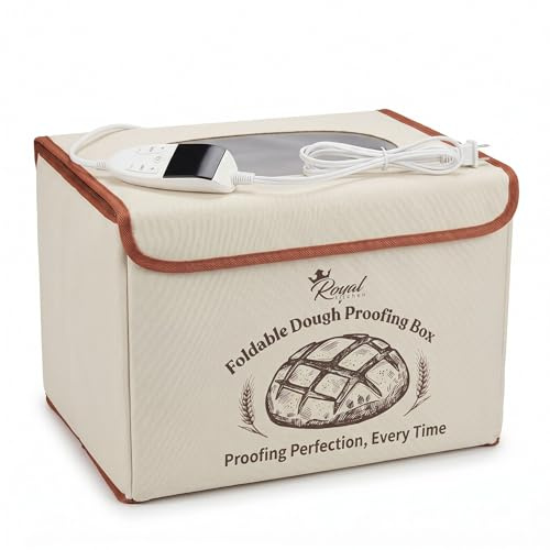 Royal Kitchen Faltbare Brotgärbox mit Temperaturkontrolle (20-55.6 °C) & 48H Timer - Teigproofer perfekt für Sauerteig, Brot, Pizza, Joghurt, Kombucha - Zuverlässiger Proofer für Heimbäcker