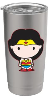Wonder Woman Cute Chibi Character Bicchiere termico in acciaio inox doppia parete