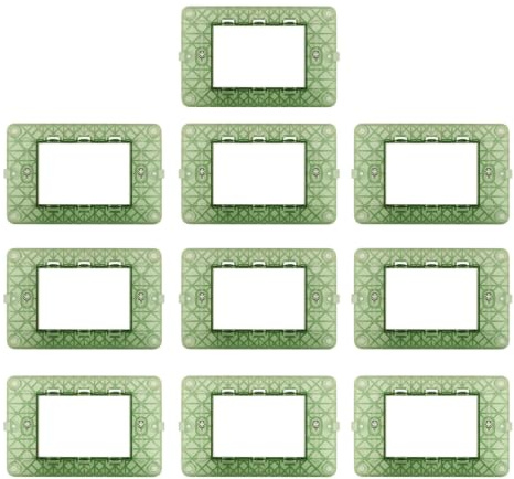 Supporto 3 Moduli Compatibile con PLANA, Telaio in Plastica per Placche e Interruttori, Adattatore per Scatola da Incasso 503 (Confezione da 10 Pezzi)