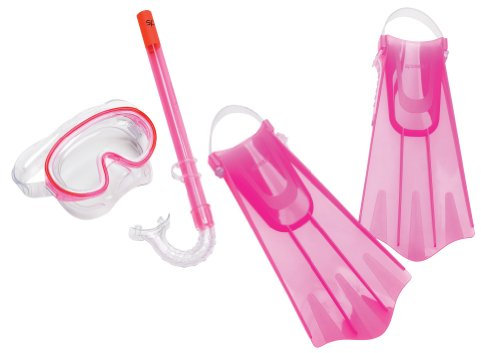 Speedo Kinder Aqua Quest Maske/Schnorchel/Flosse Set, Kinder, USXKDSAQUAQUESTMSFSETY, Pink Frost, S/M