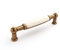 SO-TECH® Porzellangriff Landhaus Möbelgriffe Cremefarbig/Messingoptik Antik BA 96 mm