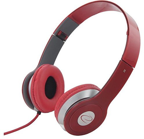 Casque Esperanza Techno EH145R avec Contrôle du Volume (Rouge)