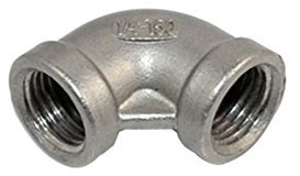 BSPT 1/8 1/4 3/8 1/2 3/4 1 1-1/4 1-1/2 2 Filetto Femmina SS304 In Acciaio Inox Gomito Da 90 Gradi Max 150 psi Tubo A Gomito Raccordi Per Acqua Gas Oil (1/4)
