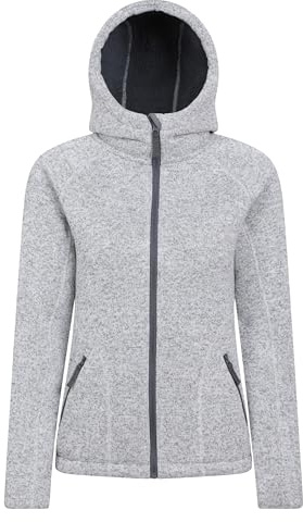 Mountain Warehouse Nevis Pelzgefütterter Damen-Kapuzenpulli, Winter | Bequemer und warmer Thermo-Pullover mit weicher Wolle gefüttert, mit verstellbarer Kapuze und Reißverschlusstaschen zur