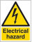 V Safety 68018AN-R Electrical Hazard Warning Sign - Portrait - 150mm x 200mm - 1mm Rigid Plastic, Black/Yellow