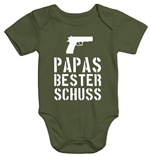 MoonWorks Papas bester Schuß Baby Body oliv 12-18 Monate