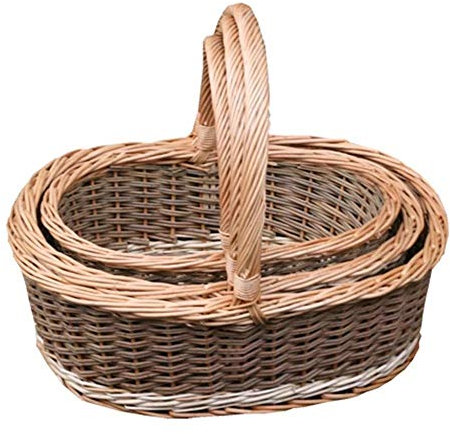 Red Hamper Set of 3 Pennine Shopping Baskets, Wicker, Brown, 38 x 51 x 18 cm