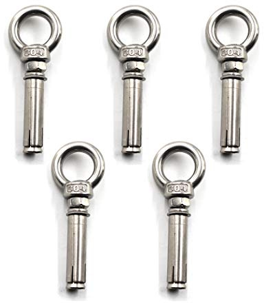 Vite di espansione ad anello in acciaio inox 304, con occhiello di espansione, 5 pezzi