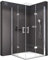 BERNSTEIN - Cabine de douche d'angle 80x80x195cm portes pliantes verre trempé ESG 8mm anticalcaire sans receveur, Profilé Chrome - EX213