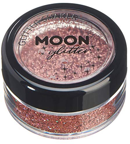 Holographic Glitter Shakers par Moon Glitter - 100% cosmétiques paillettes pour le visage, le corps, les ongles, les cheveux et les lèvres - 5g - Or Rose