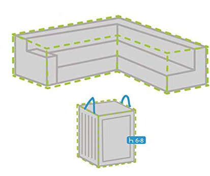 Schutzhüllen Set: Abdeckung 300x300cm für L-förmiges Garten Lounge Set + Hülle für 6-8 Kissen
