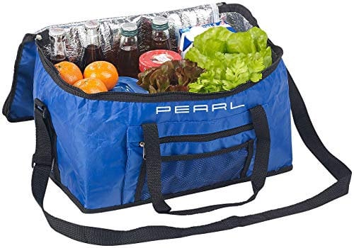 PEARL Isoliertasche: Faltbare Kühltasche mit Schultergurt & Tragegriffen, 24 Liter, blau (Thermotasche, Kühltasche groß, Trinkflasche mit Tragegriff)