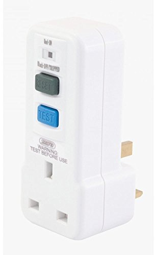 RCD Trip Switch 13 Amp Plug in Socket Circuit Breaker Test Reset RCD White 13A