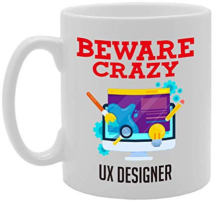 Coralgraph Inc MG4469 Beware Crazy UX Designer Novelty Gift Printed Tea Coffee Ceramic Mug