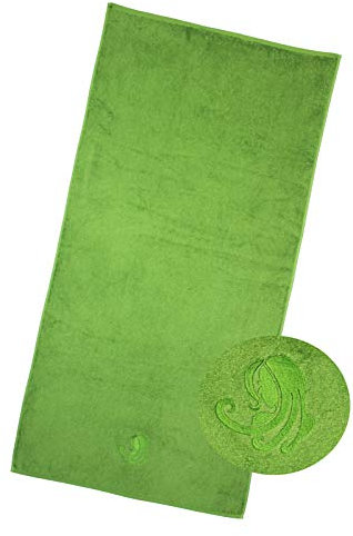 Floringo Duschtuch mit Sternzeichen Stickung 70x140 Serie Luxury-Line 630g/m² (Jungfrau (kaktusgrün))