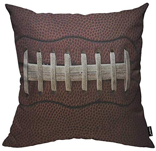 HOSNYE American Football-Kissenbezug, Baumwollleinen, Spitzendetails, Nahaufnahme, für Zuhause, Sofa, dekorativ, 45,7 x 45,7 cm