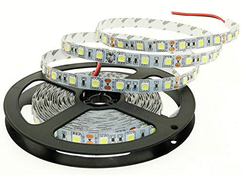 LumenTEC LED-Streifen, 5m, Kaltweiß, IP20, DIY, Flexibel, Innen, LED, 300 Stück, 12V, 24W, 1200 Lumen, Selbstklebend, Längenkürzung