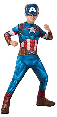 Rubie's Offizielles Kostüm Captain America, Marvels Avengers, klassisch, für Kinder, Superhelden-Verkleidung, Größe S Halloween