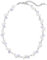 Bulinlin Damen Kristall Perlenkette Silber Boho Statement Choker Halskette für Frauen Modeschmuck Geburtstagsgeschenke（White）