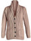 Merino Wool Cable Knit Irish Shawl Cardigan Sweater for Women Made in Ireland, Wicker, L