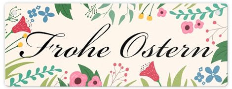 Frohe Ostern mit Blumen Metallschild für die Osterzeit schöne Osterdekoration als Geschenkidee zu Ostern um dein Haus oder die Wohnung etwas zu dekorieren