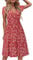 STYLEWORD Women's Summer Dress Short Sleeve V-Neck Sundress Floral Wrap Waist Casual Dress with Pockets (floral19,Small)