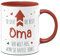 Tassenbrennerei Tasse So sieht die beste Oma der Welt aus wenn sie Kaffee trinkt - Geschenk mit Spruch lustig (Oma-Rot)