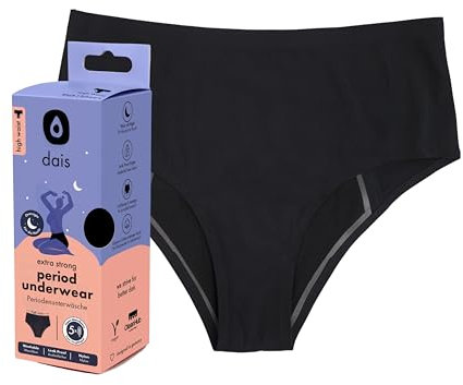 dais Periodenunterwäsche - High Waist- Für die Nacht (Highwaist | M) • Waschbar & wiederverwendbar • Saugstarker Damen Slip mit Bio-Baumwolle…