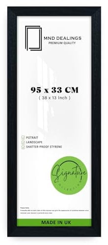 MND Dealings | Elegant Wall Gallery Frame (95 x 33 CM) Perfect for Art Gallery, Family Photo Gallery & Posters, Classic MDF Frame for Home, Office & Studio Décor [ Black ]
