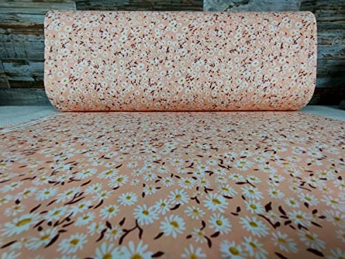 240cm Extrabreit Popeline Baumwolle Stoff Meterware ab 50cm 100% Baumwollstoff Stoffe Weihnachtsstoff Bastelstoff ÖKO-TEX RanForce Blumen BW073 (Rosa)