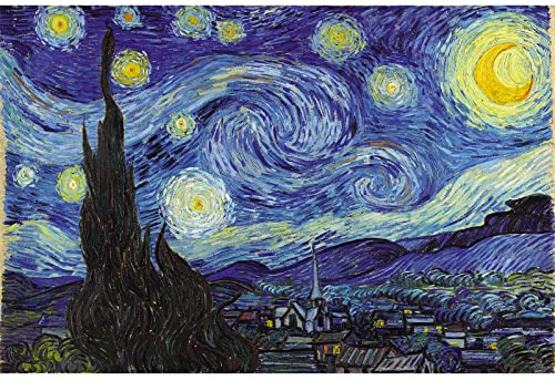 Bristlegrass Wooden Jigsaw Puzzles for Adults 1000 Pieces Van Gogh Famous Paintings - The Starry Night Toys Gifts Art Collectibles Decorative Painting Puzzles (1000 pcs)
