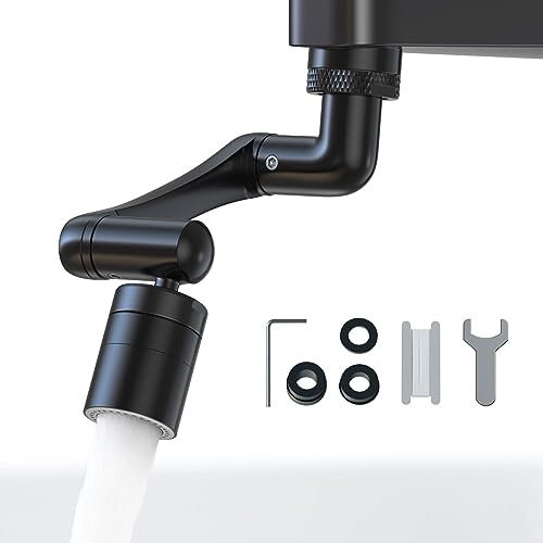 1440 ° Drehbarer Wasserhahn Aufsatz, Aoresac 2-Fach Einstellbarer Wasserhahn Verlängerung für Küchenspüle, Badezimmer Passend für 20mm, 22mm, 24mm Außengewindefür
