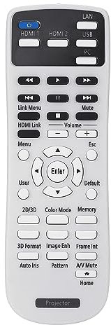 Aimdio 165025100 218183000 Télécommande de Vidéoprojecteur pour Epson EH-TW5350 EH-TW5300 EH-TW5600 EH-TW5650 EH-TW5400 EH-TW5210 H850B H850C H851A/B/C H852A/B/C H707A/B/C H708B H709A/B/C