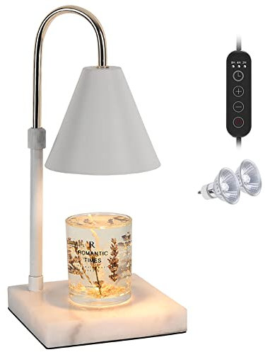 Candle Warmer Lamp with Timer & Dimmer, Adjustable Height Top-Down Electric Candle Warmer Light Compatible with Yankee Candle Small & Large Size Jar,Black