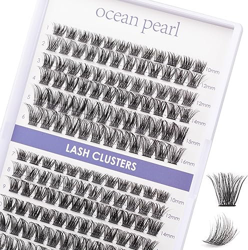 Faux Cils 144 Pcs Extensions de Cils Individuels DIY Bande Fine Tige Large Réutilisables Douces Naturelles Légères Faciles à Appliquer à Domicile 10/12/14/15/16mm C/D Curl -OP17
