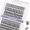 Faux Cils 144 Pcs Extensions de Cils Individuels DIY Bande Fine Tige Large Réutilisables Douces Naturelles Légères Faciles à Appliquer à Domicile 10/12/14/15/16mm C/D Curl -OP17