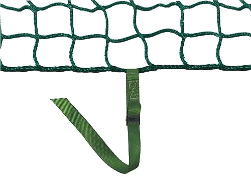2 x 10 m - Dachdeckerfangnetz/Seitenschutznetz mit angenähten Gurtschnellverschluss GSV - Farbe: Grün
