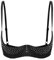 Agoky Women's Sexy 1/4 Cup Lace Bra Padded Unlined Underwire Push Up Balconette Every Day Bra Black F XXL
