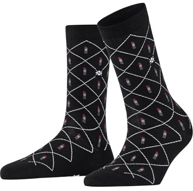Burlington Damen Socken Lipstick W So Baumwolle gemustert 1 Paar, Schwarz Black 3000, 36-41