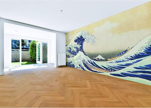Kanagawa Wave Wallpaper Decal - The Great Waves Japanese Ocean Art Vinyl Wall Sticker for Home Decor 51 x 39