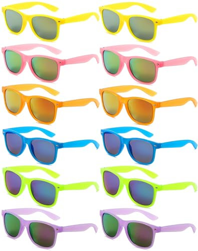 Eyegla 12 Stücke Bunte Neon Party Sonnenbrillen Set Vintage Coole Lustige Party Brillen Für Damen Herren