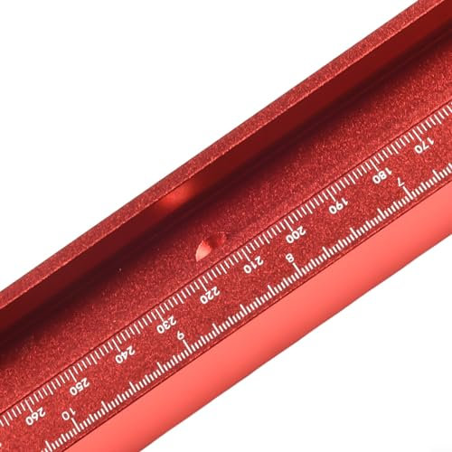 HEBEOT 45 Type T-slot Miter Track Aluminum Alloy Red Metric And Inch Chute With Scale For Router Table, Tablesaws And Bandsaws(600mm)