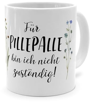 printplanet® - Tasse mit Spruch „Pillepalle“ - Sprüchetasse, Kaffeebecher, Kaffeetasse mit Spruch - Farbe Weiß