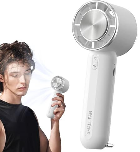 Pequeño ventilador portátil, ventilador de refrigeración de mano - Ventilador de mano con linterna de 3 velocidades con linterna,Ventilador de refrigeración USB silencioso portátil para viajes de camp