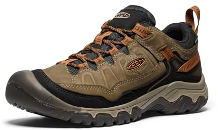 KEEN Men's Targhee 4 Low Height Durable Comfortable Waterproof Hiking Shoes, Sea Turtle/Roasted Pecan, 11 Wide